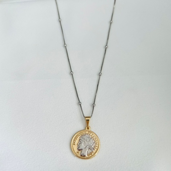 Two- Tone Quarter Necklace - Picture 4 of 10